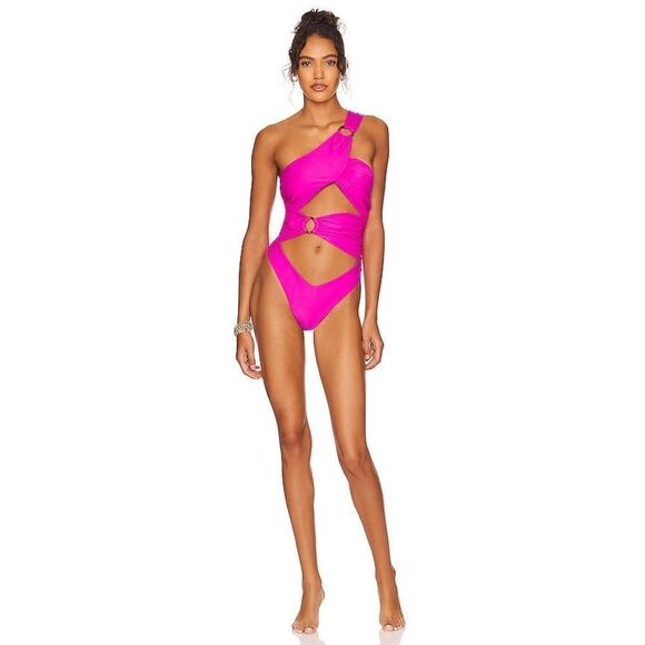 Lovers and Friends Women’s Feeling Myself One Piece Swim Suit in Magenta Sz XS - Picture 1 of 5